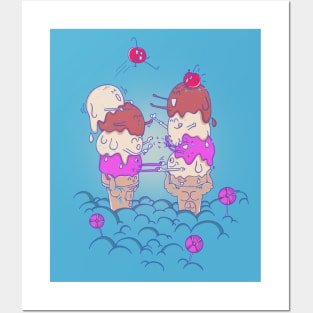 Ice Cream Chicken Fight Posters and Art